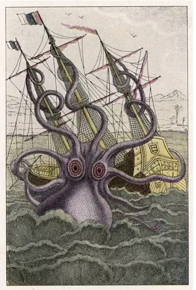 Kraken, le monstre de la mer géante attaque une caravelle