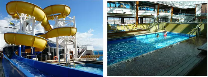 Les piscines et toboggans du Costa Fascinosa