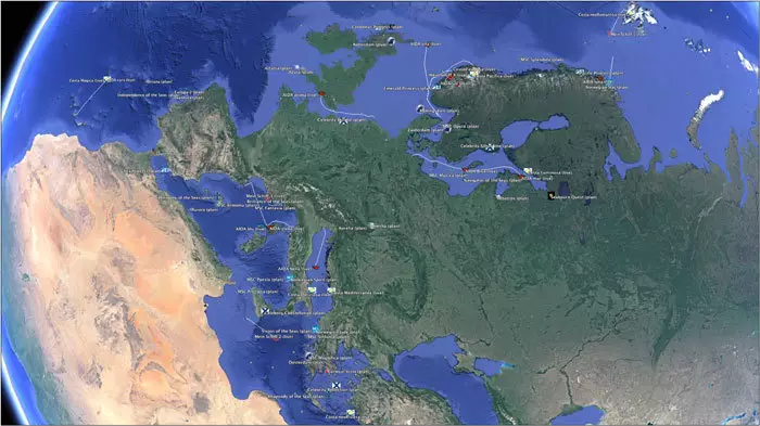 Itinéraires des bateaux en croisière