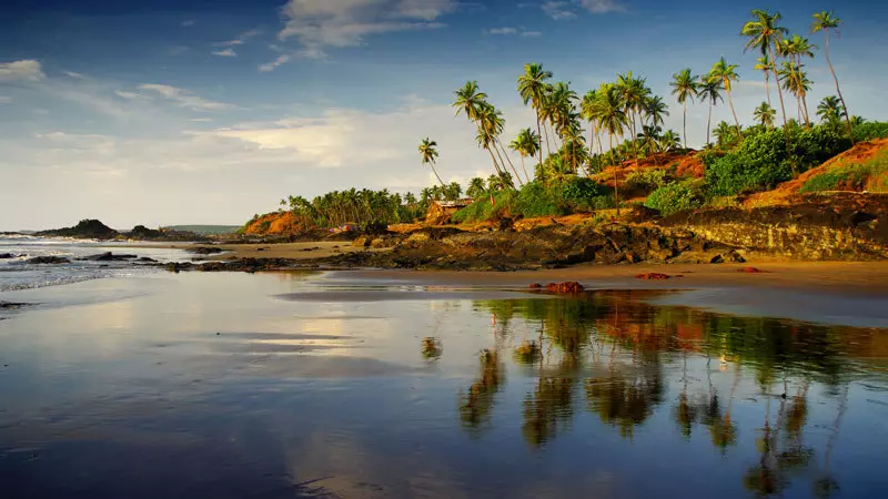 Vue sur plage de Goa en Inde