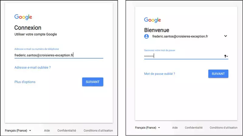 S'identifier sur Google
