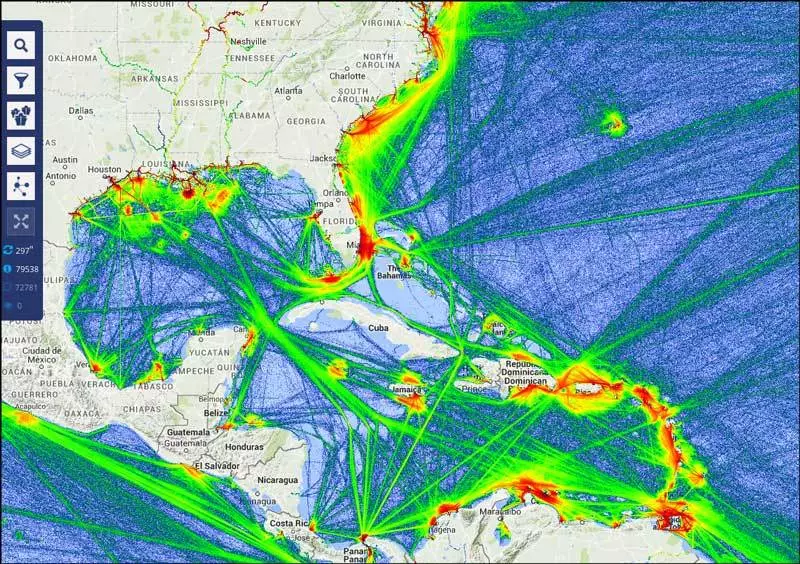 Trafic maritime autour de Cuba