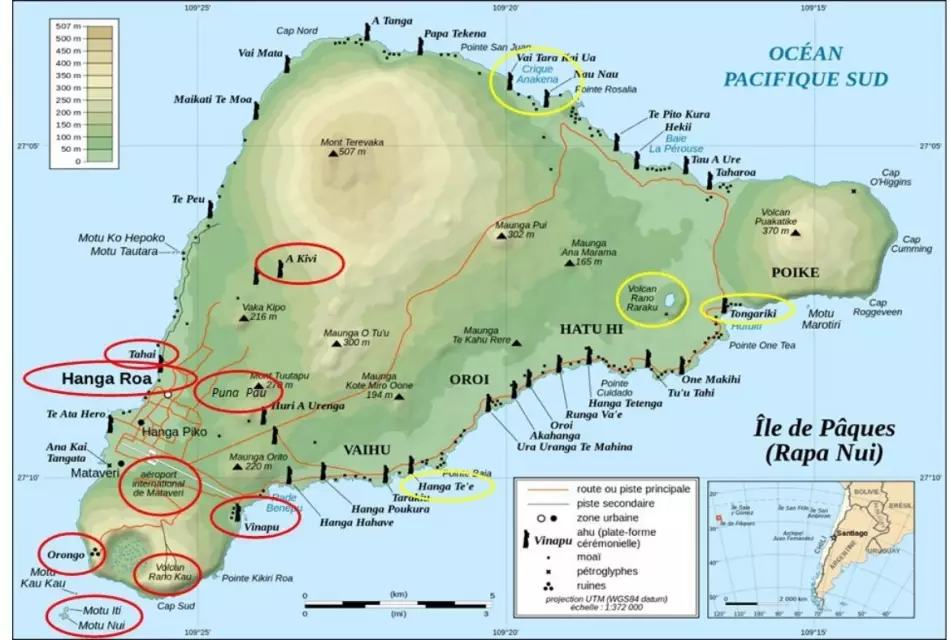 Carte de l'Île de Pâques