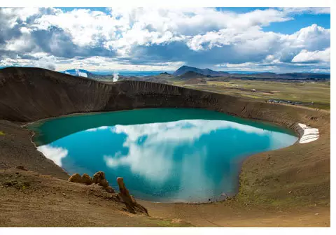 Cratère de volcan en Islande