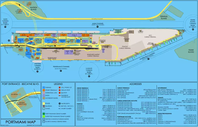Le plan du port de Miami