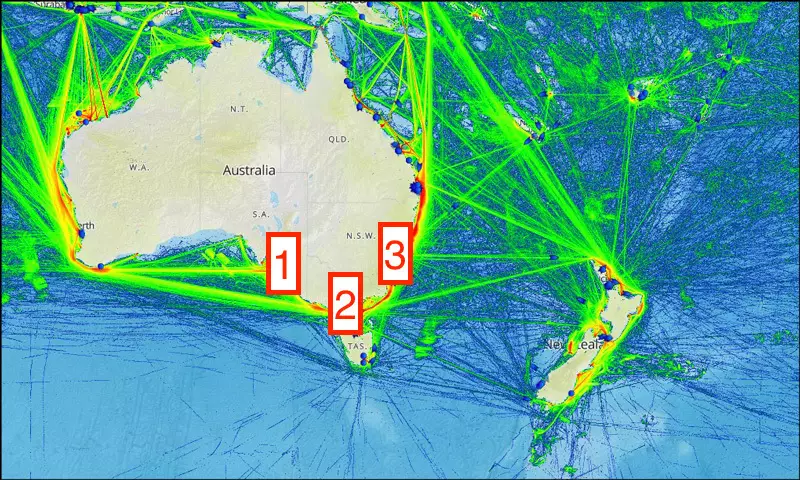 Trafic croisière Australie