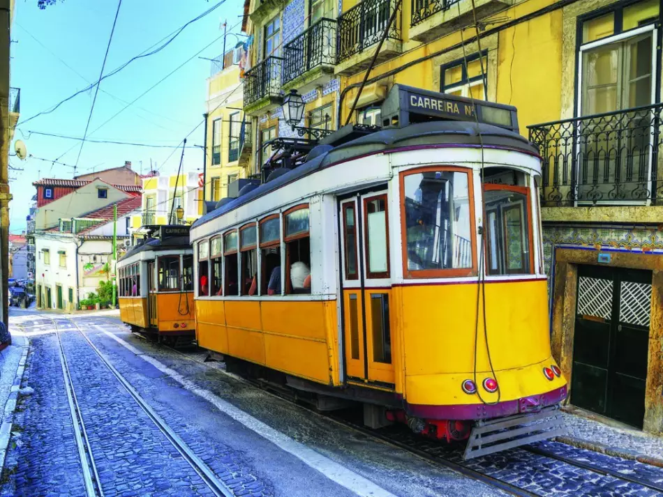 Vue du tramway historique de Lisbonne