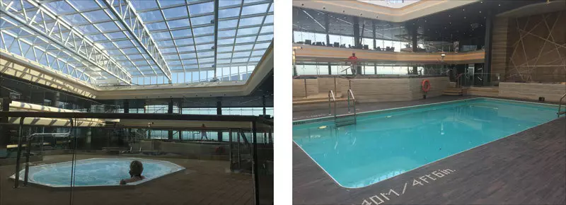 Les piscines intérieures du MSC Meraviglia