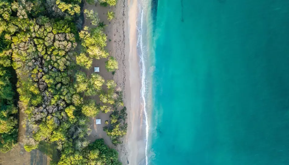 Plage de Guadeloupe vue du ciel