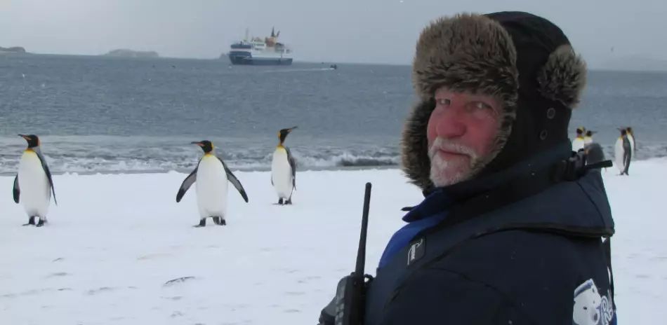 Sylvain Mahuzier au cours d'une expédition en zone polaire