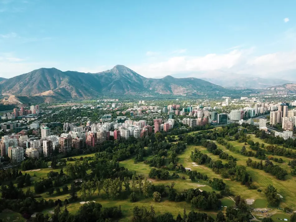 Vue aérienne de Santiago du Chili, capitale du pays