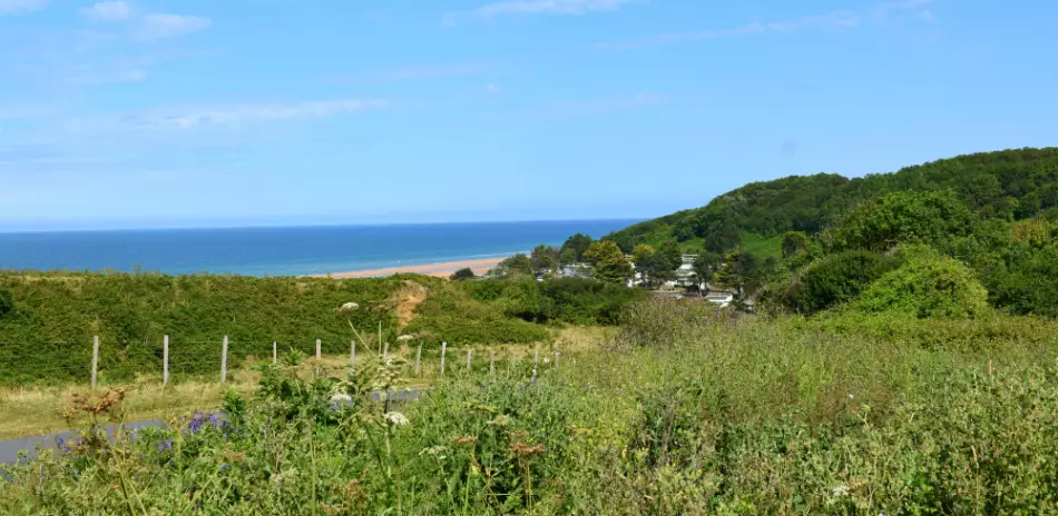 Plage du débarquement d'Omaha Beach en Normandie, France