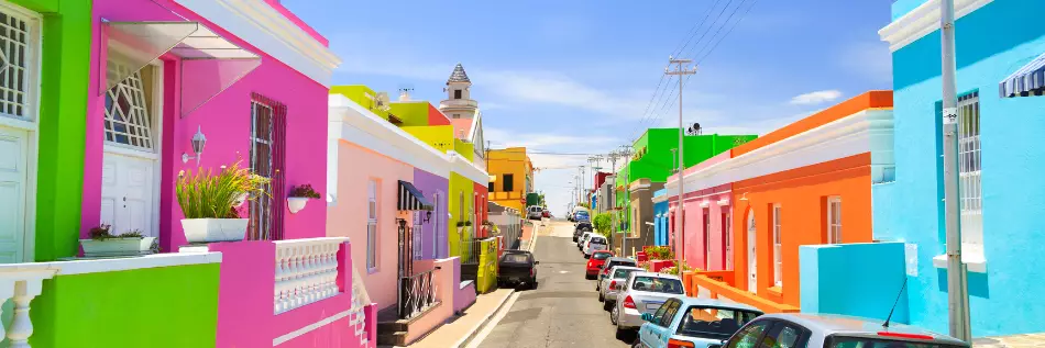 Les maisons colorés du quartier de Bo-Kaap à Cap Town