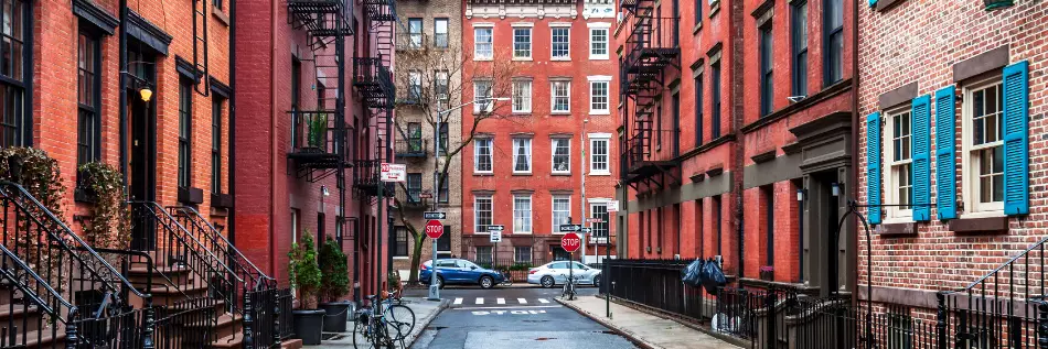 Rue dans le quartier du Greenwich Village à Manhattan, New York