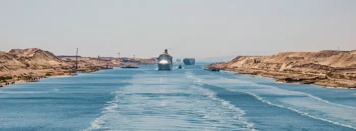 Bateaux traversant le canal du Suez