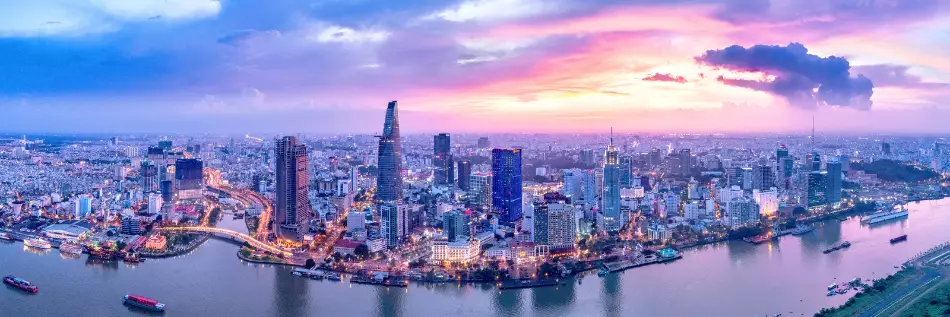 Vue aérienne de Ho Chi Minh ville, Vietnam