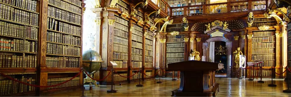 L'intérieur de la bibliothèque de l'abbaye de Melk, Autriche