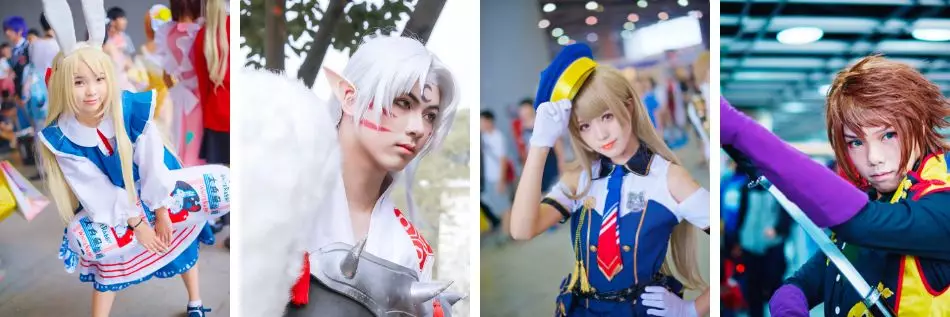 Plusieurs exemples de cosplay homme et femme