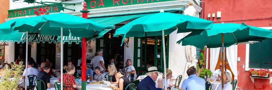 La Trattoria da Romano, restaurant sur l'île de Burano, Venise, Italie