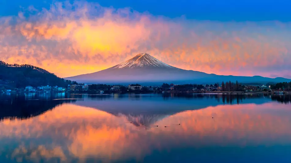 Le volcan vu depuis le lac Kawaguchiko