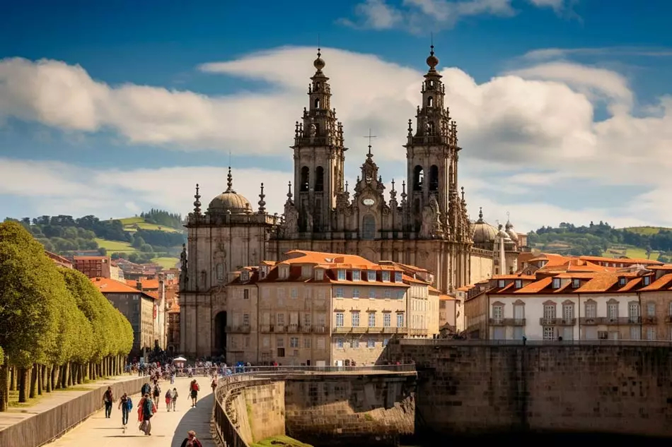 Une église en Galice sur le chemin de Saint-Jacques-de-Compostelle en Espagne