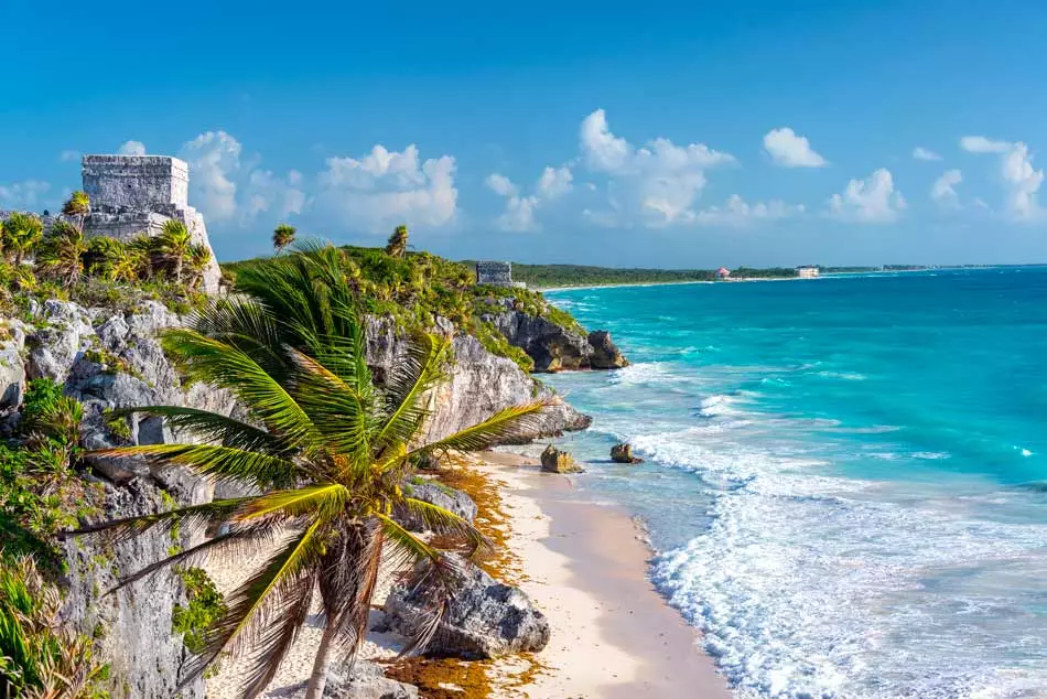 Ruines à Tulum en bord de mer