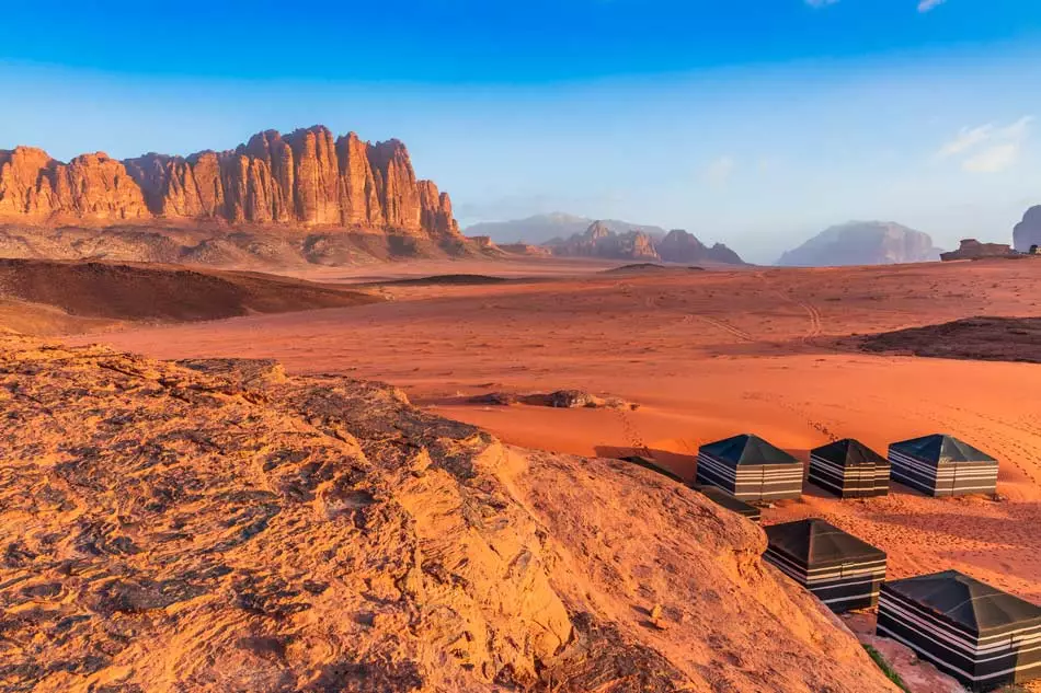 Campement dans le désert de Wadi Rum