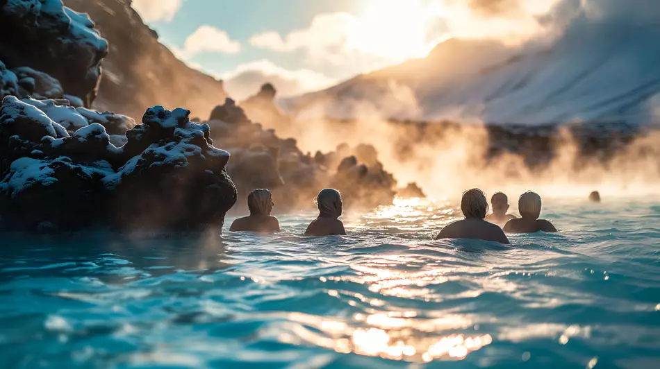 Baignade dans le Blue Lagoon