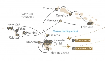 Itinéraire La croisière Polynésie : Archipel paradisiaque au cœur du Pacifique