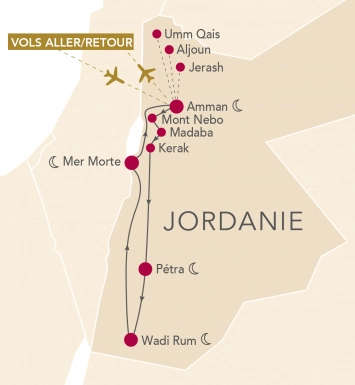 Itinéraire Trésors de Jordanie: Amman, Pétra, Wadi Rum, Vallée du Jourdain, Mer Morte