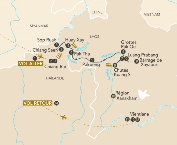 Itinéraire Croisière fluviale sur le Mékong (Laos)