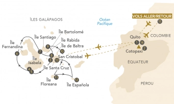 Itinéraire Croisière dans l'Archipel des Galápagos