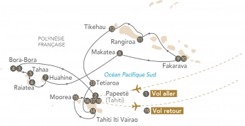 Itinéraire Croisière Polynésie 2023 (Tahiti, Moorea, Bora-Bora)