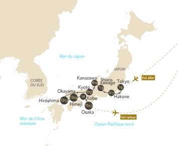 Itinéraire Circuit au cœur du Japon, entre côtes modernes et Alpes authentiques