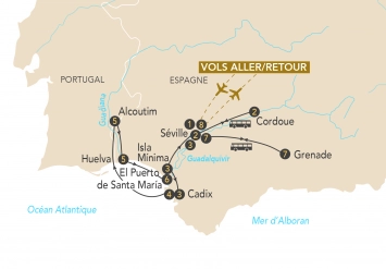 Itinéraire Croisière Rustica, au fil des jardins sur le Guadalquivir : Andalousie, Portugal