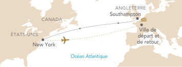 Itinéraire Traversée de l'Atlantique sur le mythique navire Queen Mary 2