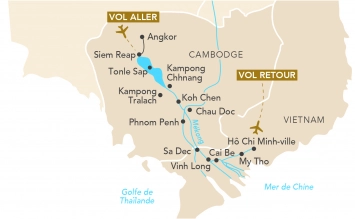 Itinéraire Croisière Joyaux du Mékong (Cambodge, Vietnam)