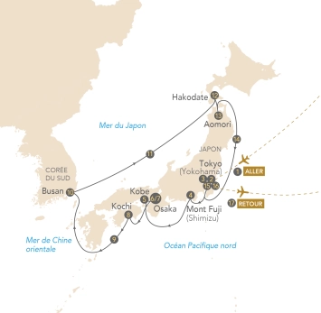 Itinéraire Croisière Japon, archipel aux trésors