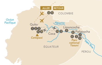 Itinéraire Croisière en Amazonie, au cœur de la forêt tropicale