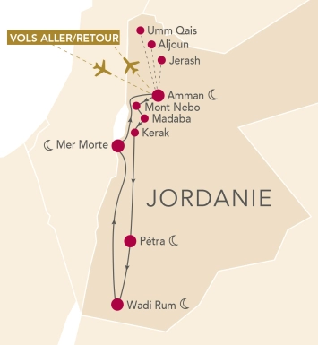 Itinéraire Circuit en Jordanie (Amman, Pétra, vallée du Jourdain, mer Morte)