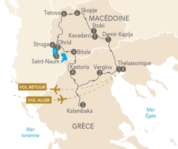 Itinéraire Splendeurs de la Macédoine et des Météores