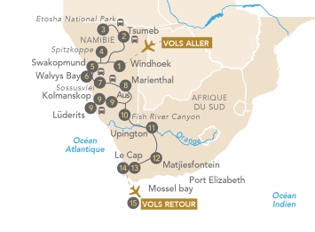 Itinéraire Aventures en Afrique du Sud et Namibie en train