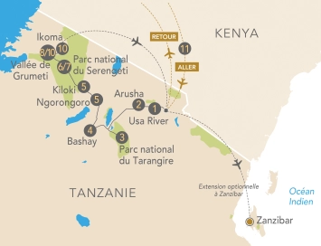 Itinéraire Tanzanie et Zanzibar