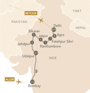 Itinéraire Voyage en train : Héritage des Maharajas