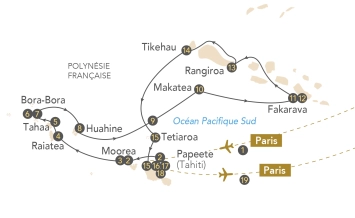Itinéraire Croisière en Polynésie française sur le voilier Panorama II