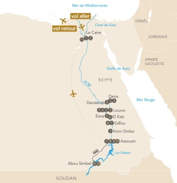 Itinéraire Croisière sur le Nil & Splendeurs d'Égypte