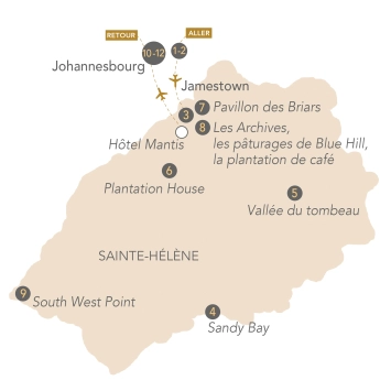 Itinéraire Sur les traces de Napoléon à Sainte-Hélène