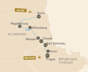 Itinéraire Croisière des idées au fil de l'Elbe de Berlin à Prague avec Marianne