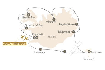 Itinéraire Croisière en Islande, terre de feu et de glace