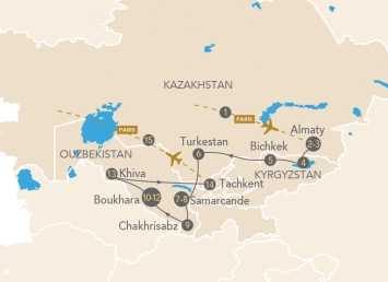 Itinéraire Légendaire Route de la Soie à bord de l’Orient Silk Road Express